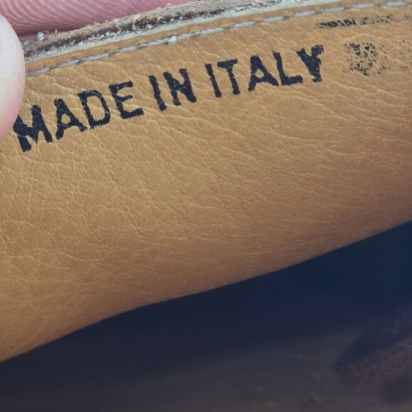 Mercanti Fiorentini Italy Dress Shoes Men 10 Brown Leather Wingtip Derby Oxfords - Picture 14 of 15